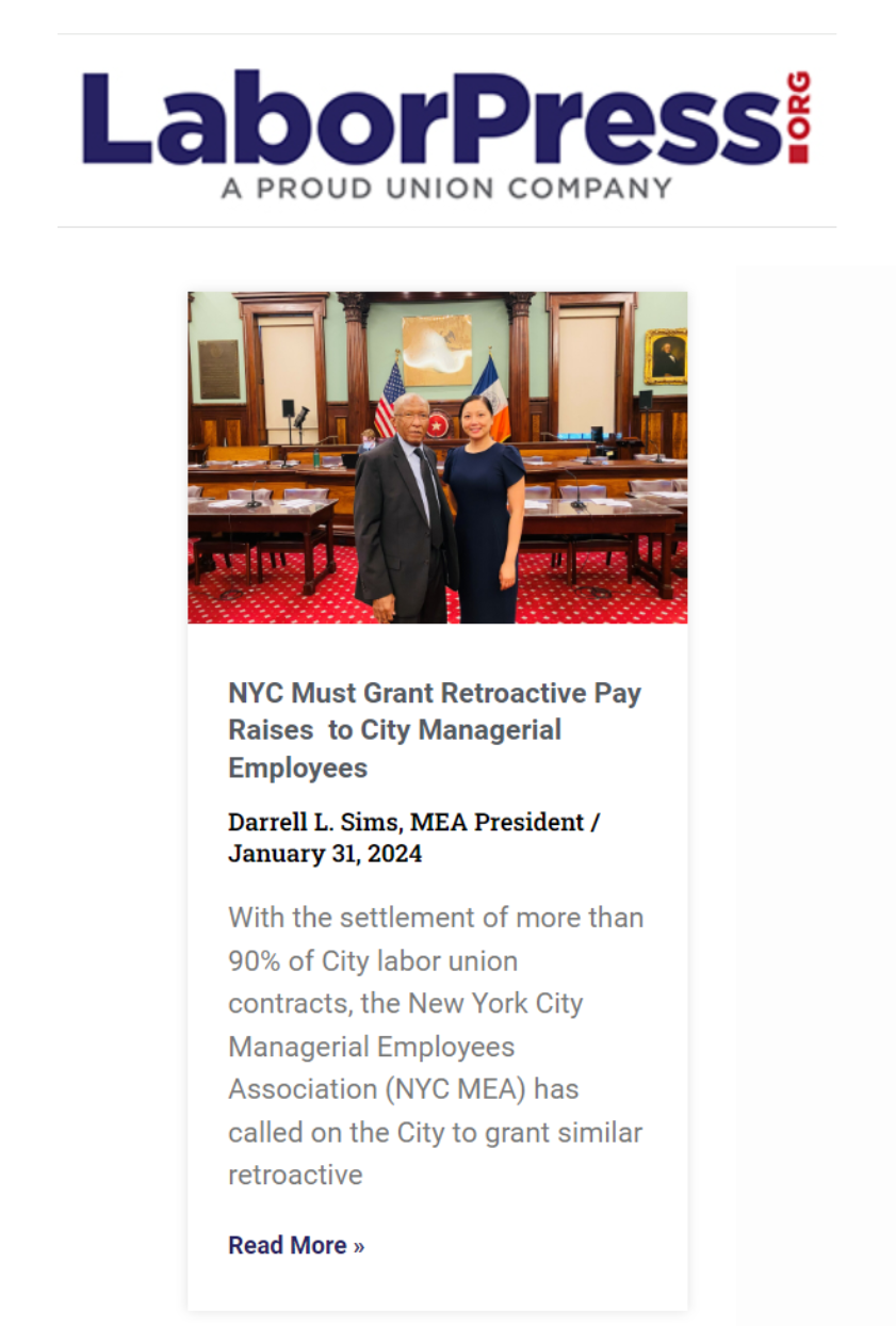 Labor Press spotlight NYC Must Grant Retroactive Pay Raises to City