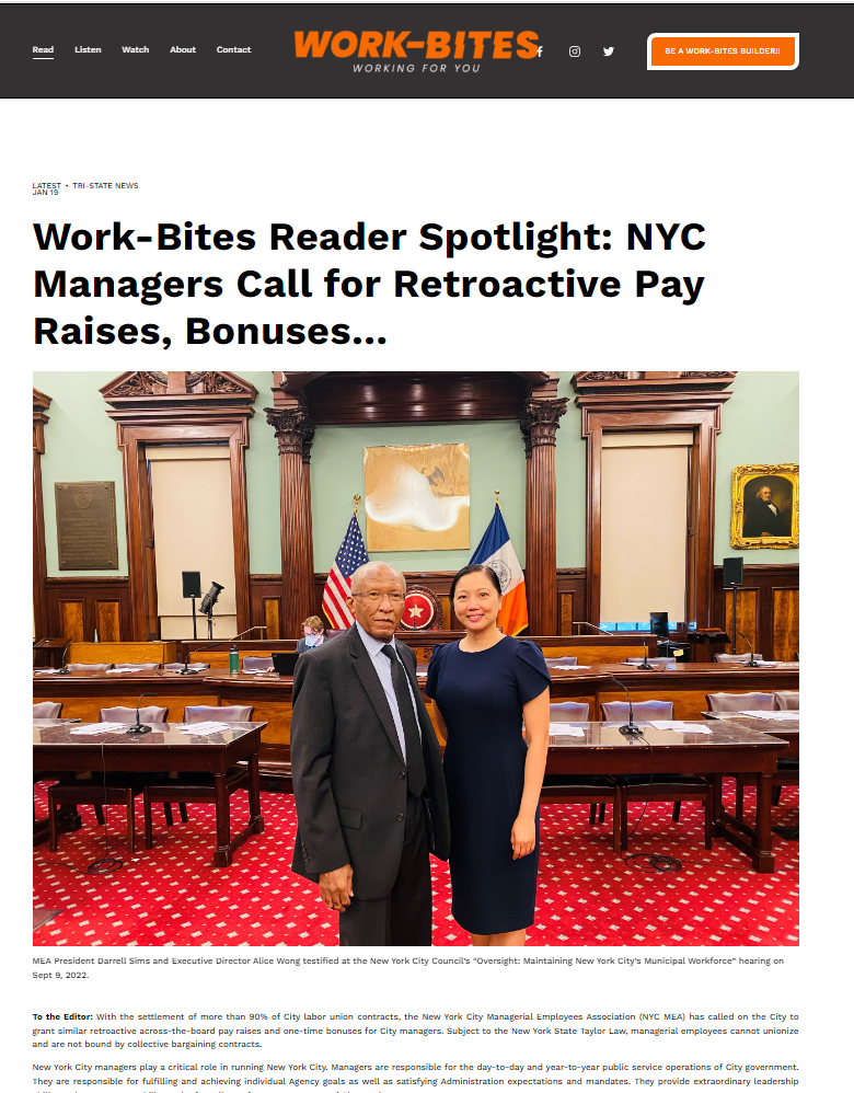WorkBites Reader Spotlight NYC Managers Call for Retroactive Pay